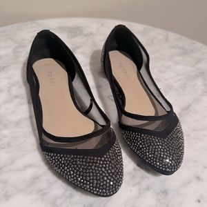 Torrid Black Mesh Studded Slip On Flats, Size 8